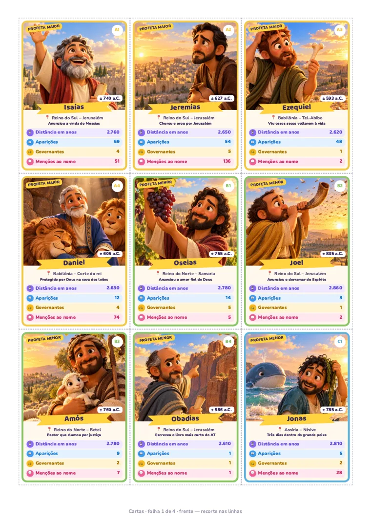 Folha de cartas para imprimir